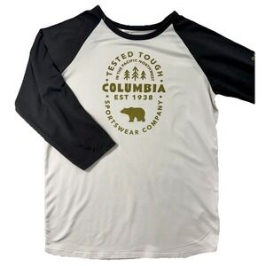 Columbia 3/4 Sleeve Womens Medium Tested Tough In The Pacific Northwest Bear
